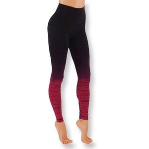 CODEFIT Yoga Power Flex Ombré Black & Burgundy Leggings S/M